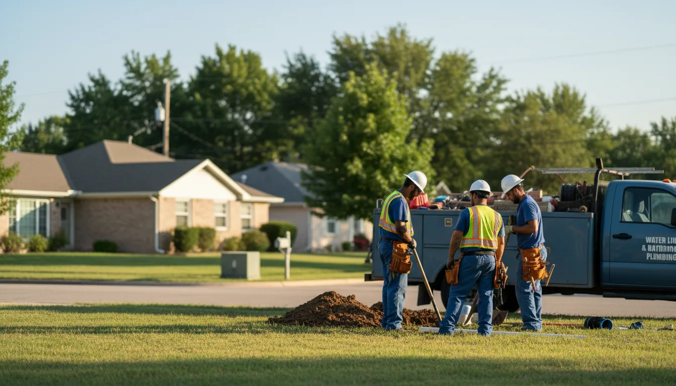 Residential water line and bathroom plumbing service in Udell, IA